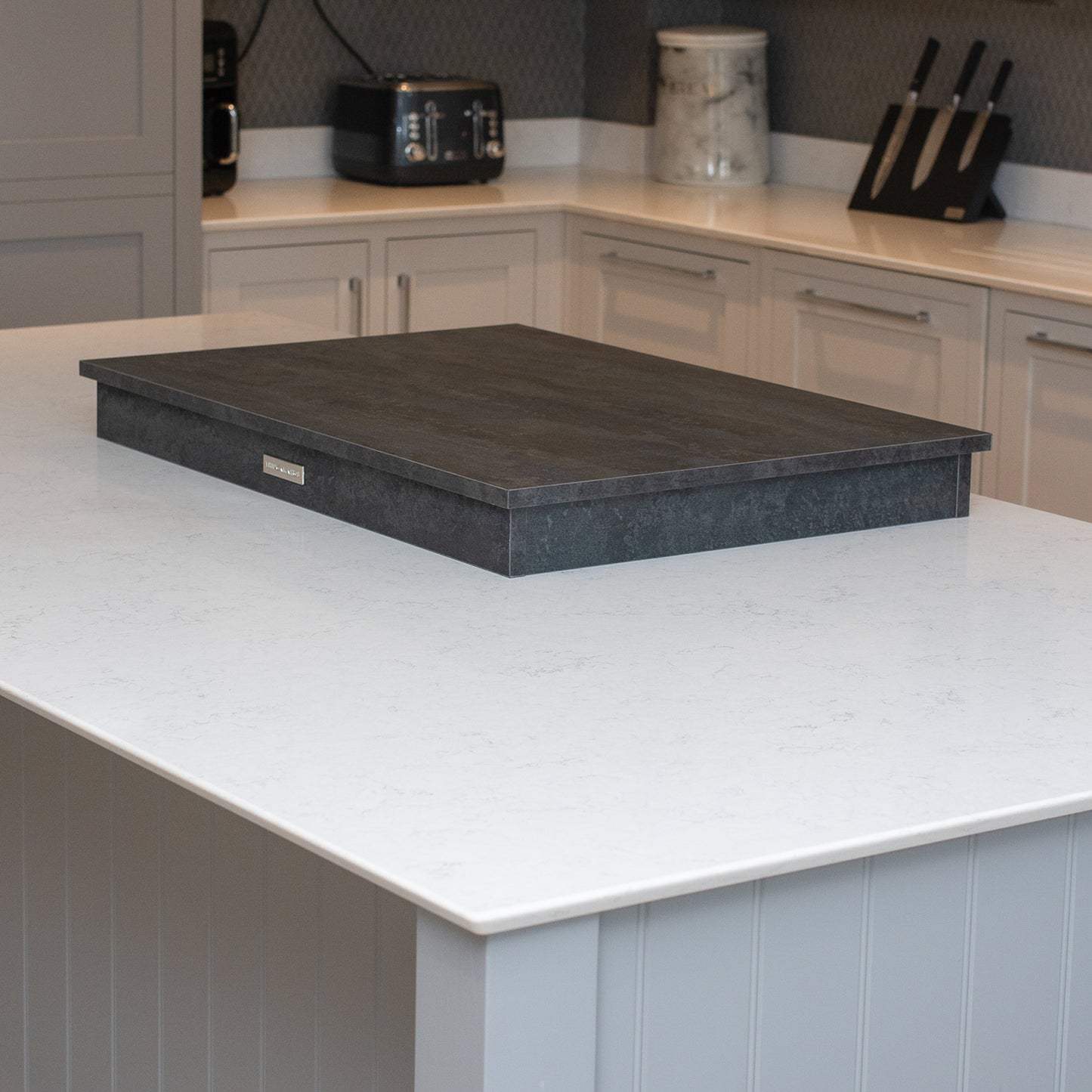 Wooden Hob Cover, Gas, Angle, Black Silk