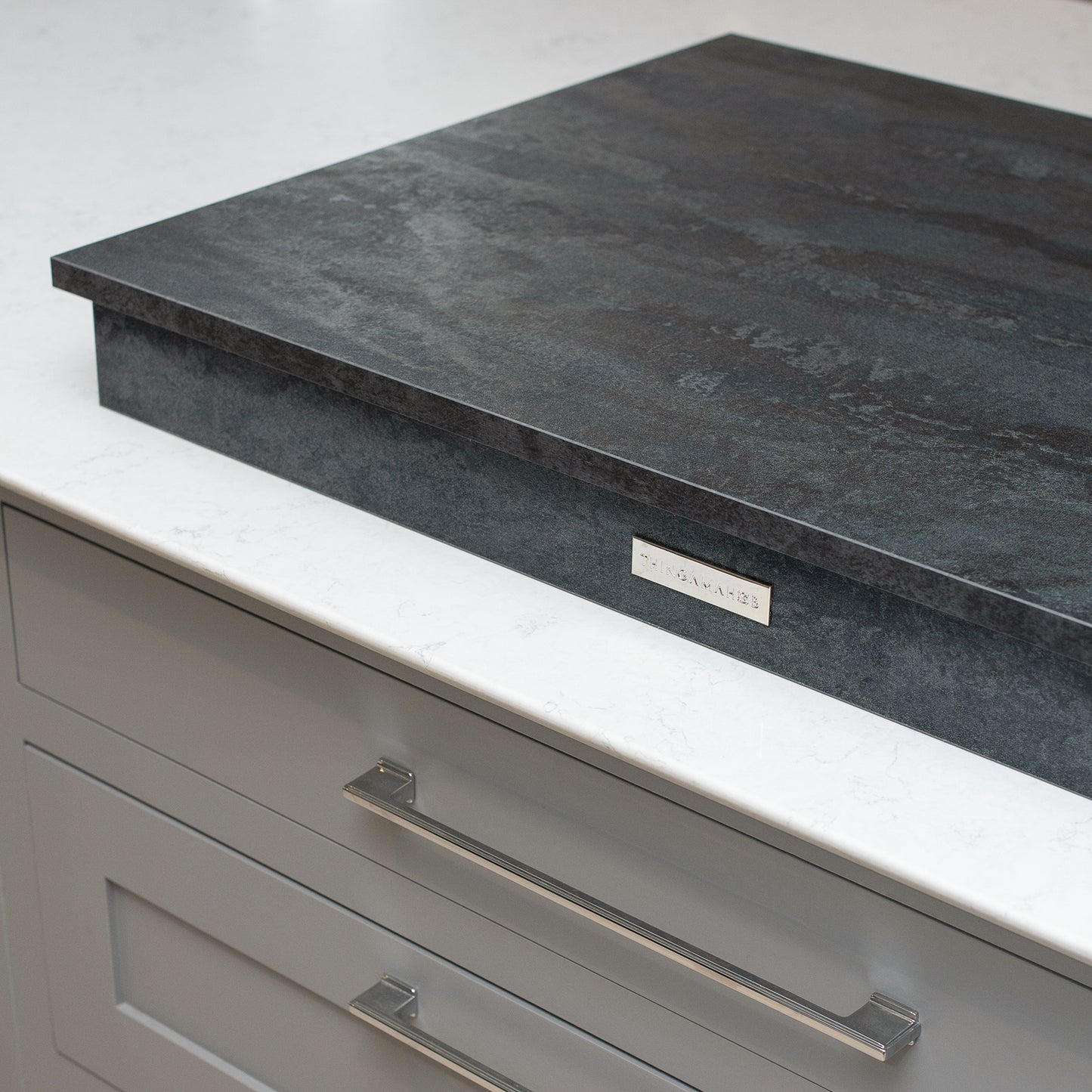 Wooden Hob Cover, Gas, Close-up, Black Silk