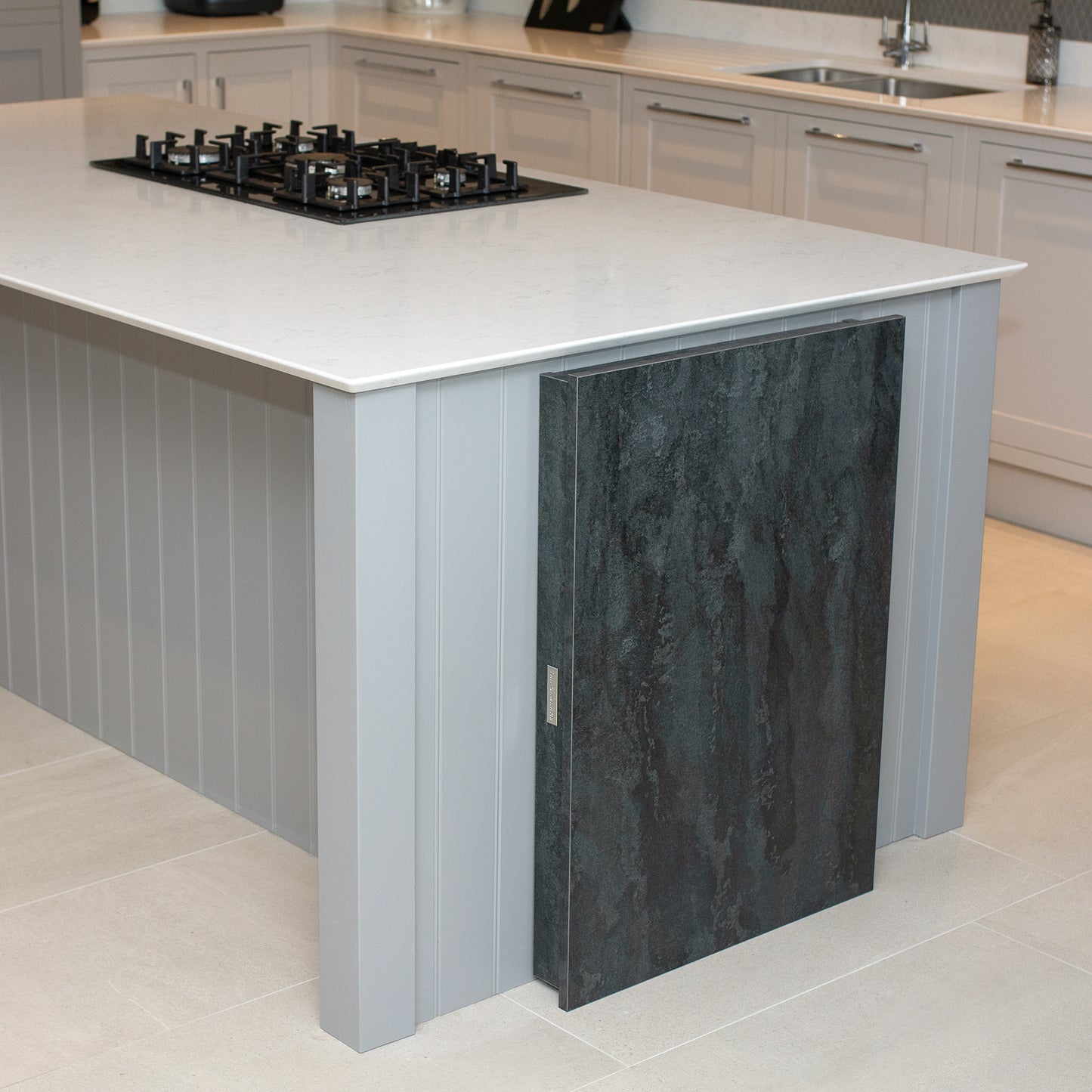 Wooden Hob Cover, Gas, Leaning, Black Silk