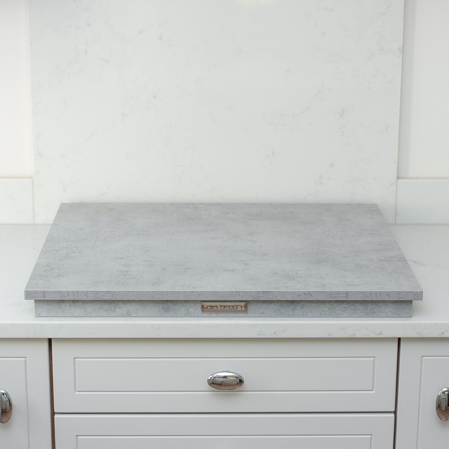 Wooden Hob Cover, Electric, Straight, Grey Cloud