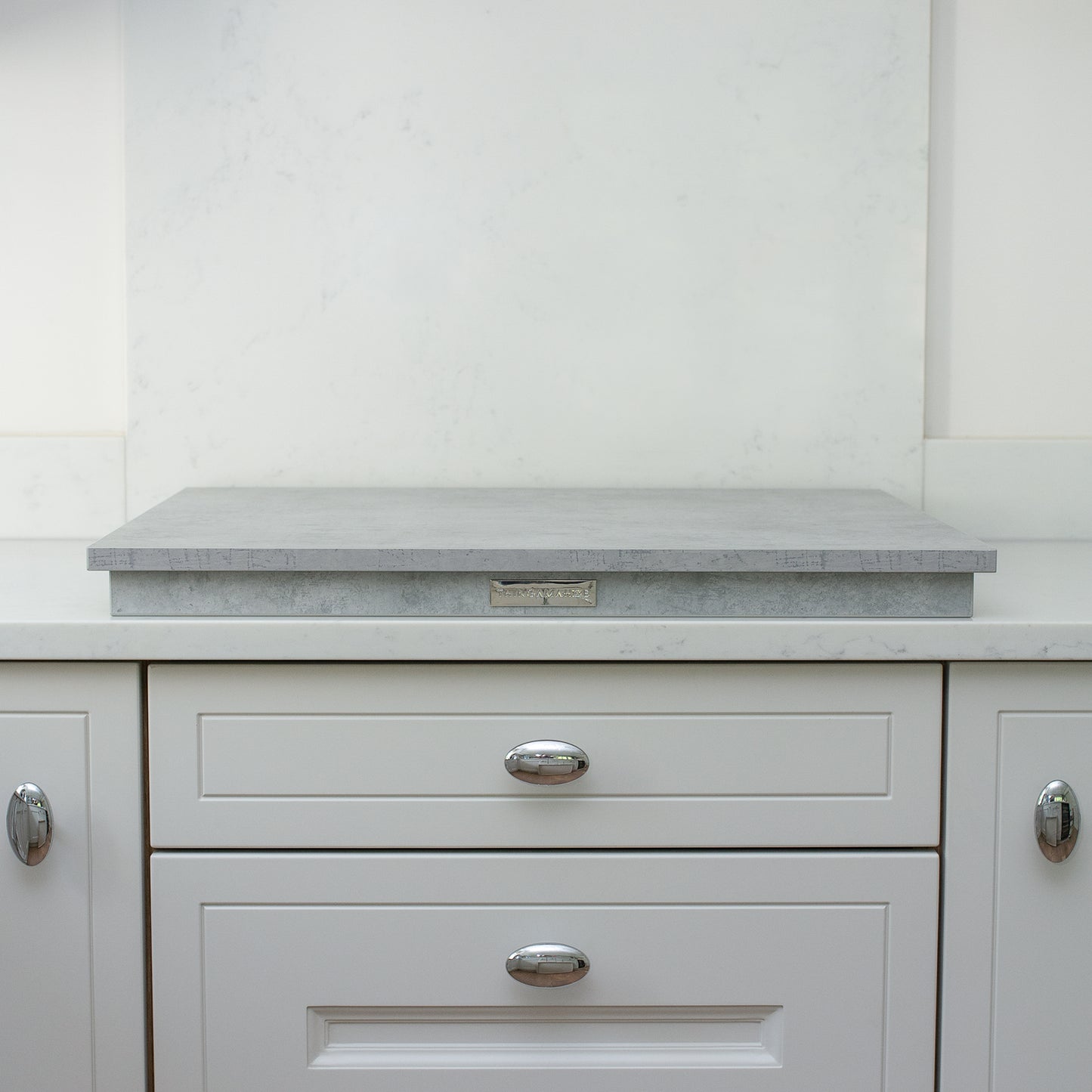 Wooden Hob Cover, Electric, Straight, Grey Cloud