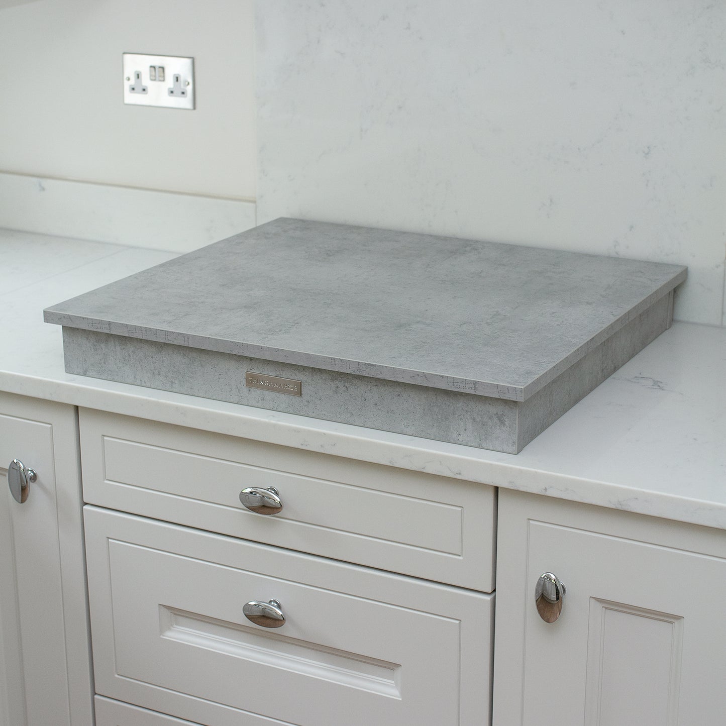 Wooden Hob Cover, Gas, Angle, Grey Cloud