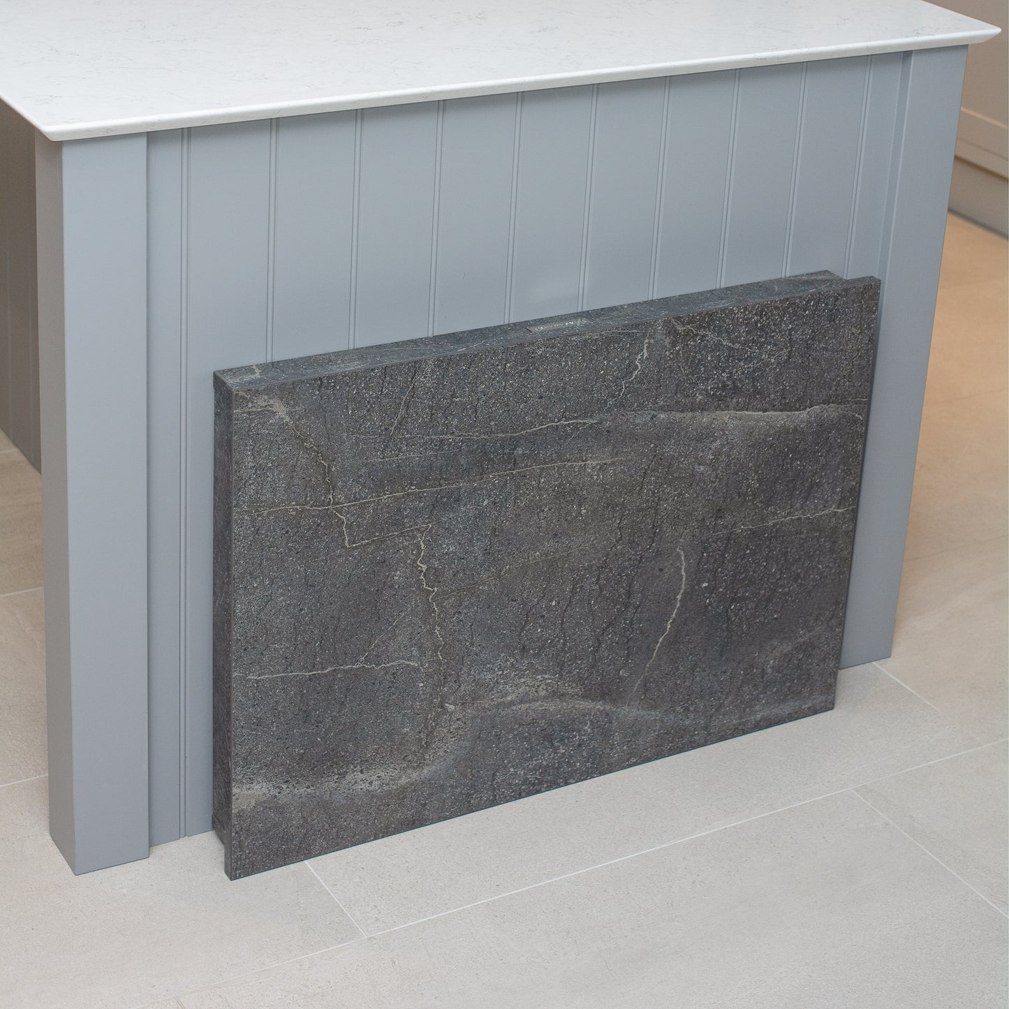 Wooden Hob Cover, Gas, Leaning, Grey Slate