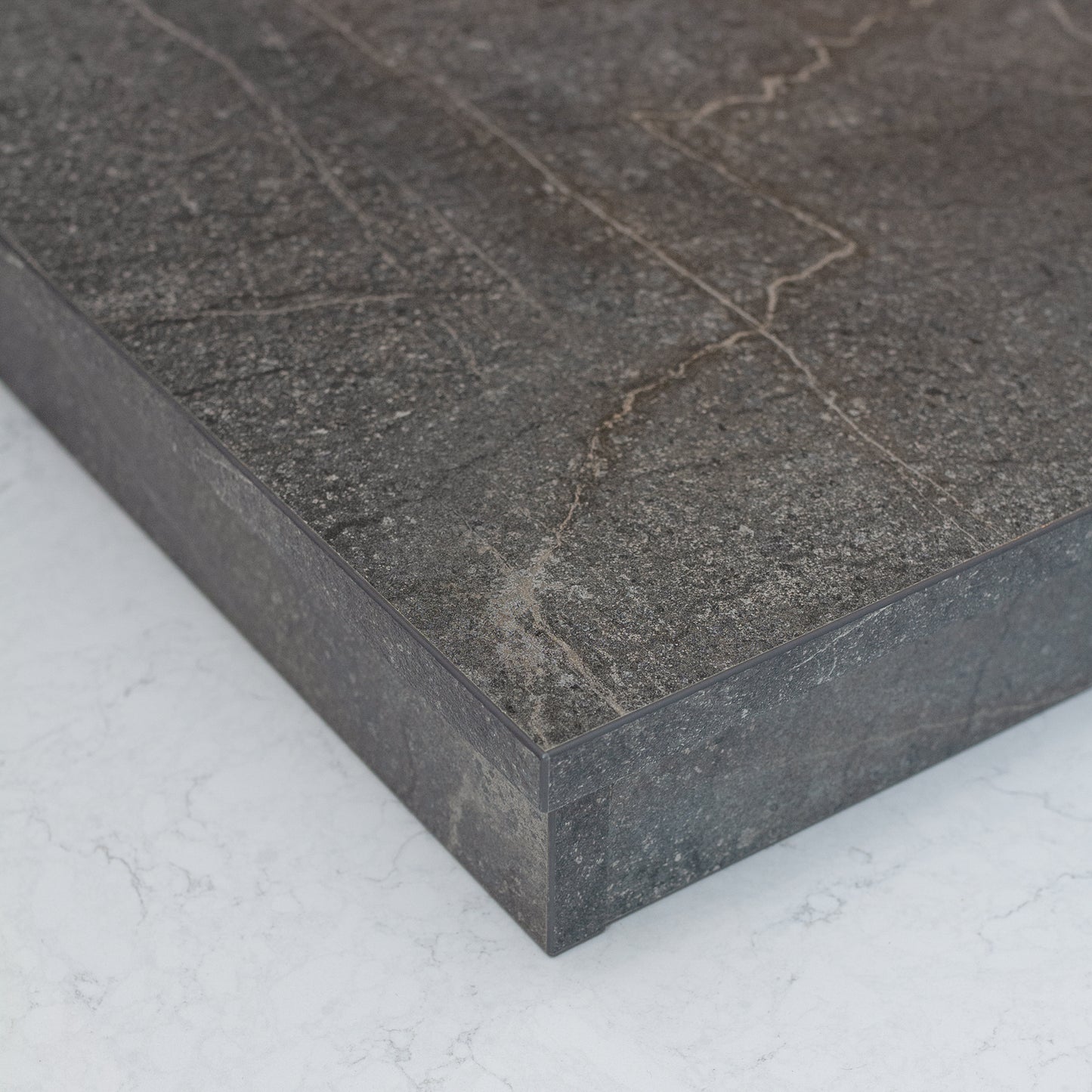 Wooden Hob Cover, Gas, Close-up 1, Grey Slate