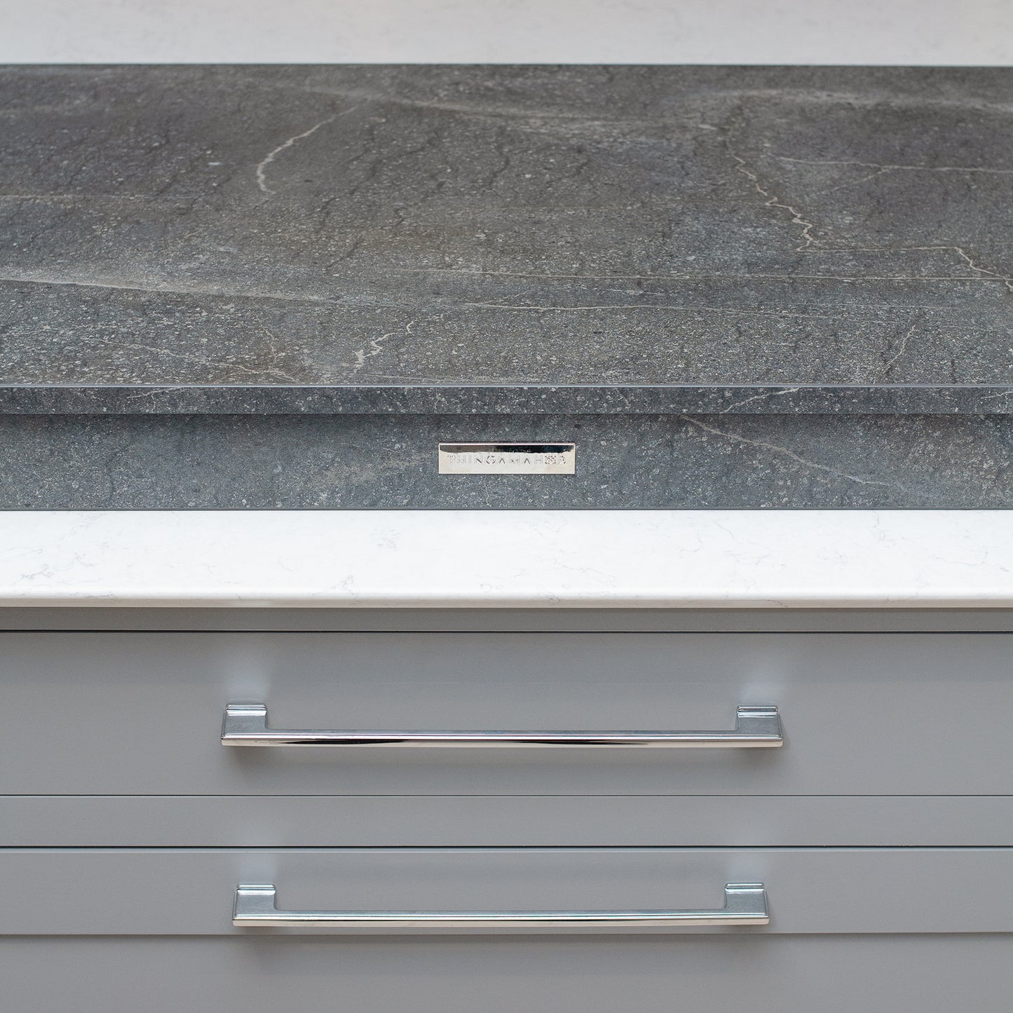 Wooden Hob Cover, Gas, Straight, Grey Slate